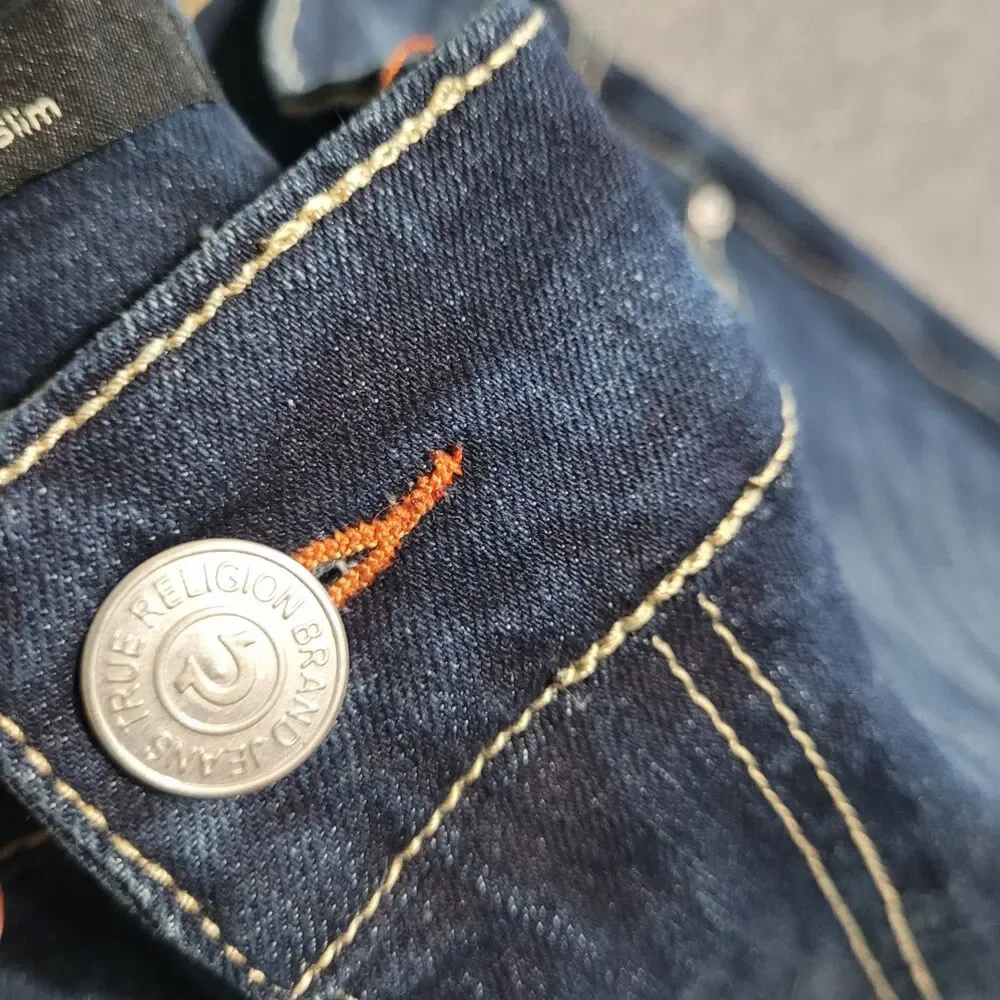 True Religion size 40 Geno Relaxed Slim denim jeans dark wash